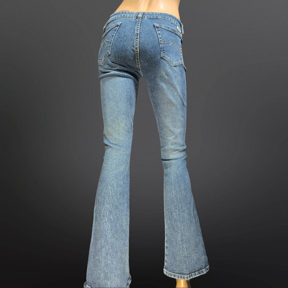 Y2K Low Rise Bootcut Jeans Medium Wash Size S Fits 25 Waist 2000s - Picture 3 of 9